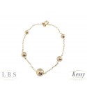 Pulseira LBS & Kessy Folheado Bolinhas - 19cm 