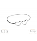 Bracelete LBS & Kessy Prata Coração 