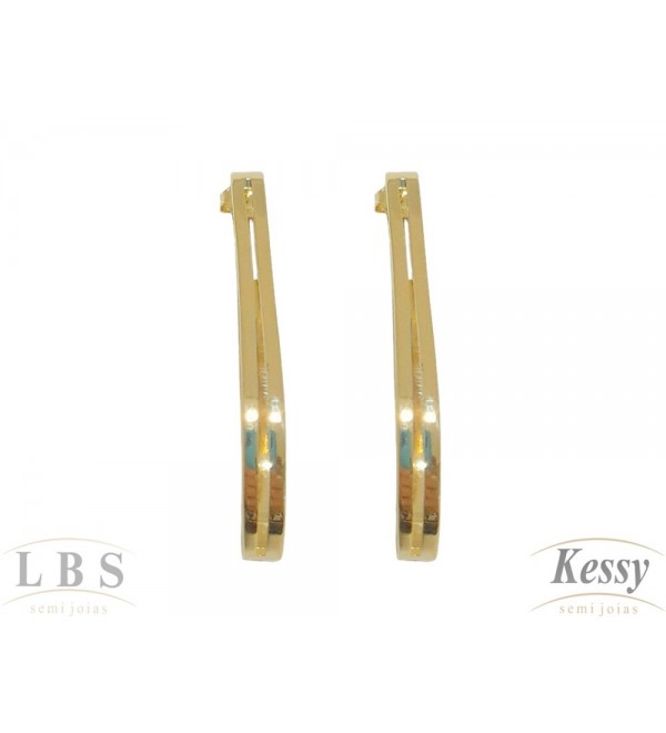 Argola LBS & Kessy Folheado - 4,5cm