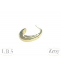  Argola LBS & Kessy Folheado Bold + Pedra + Micro Zircônia - 3,5cm 