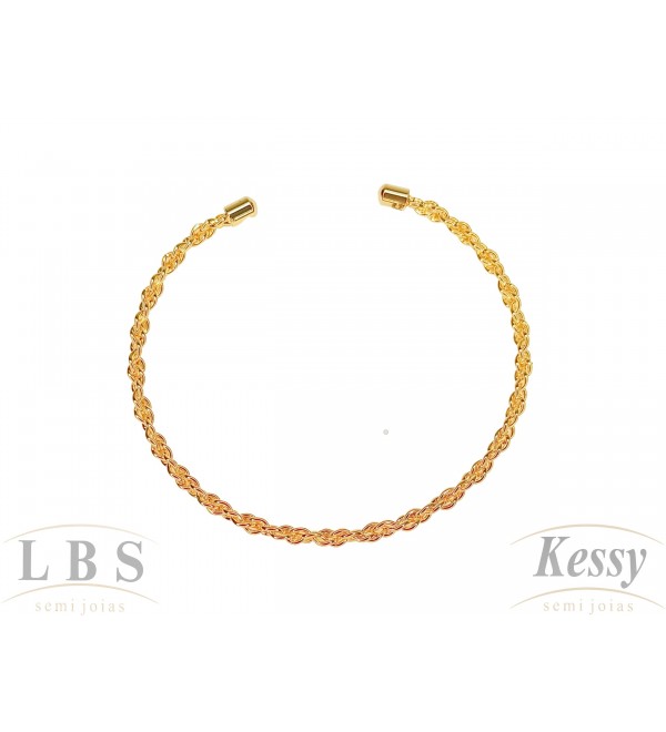 Bracelete LBS & Kessy Folheado Corrente + Trançada